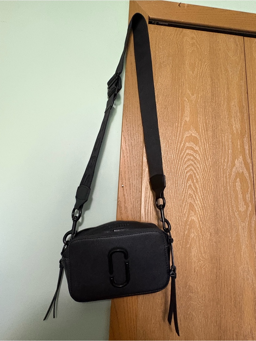 Marc Jacobs Black Crossbody Camera Bag with Wide Strap
